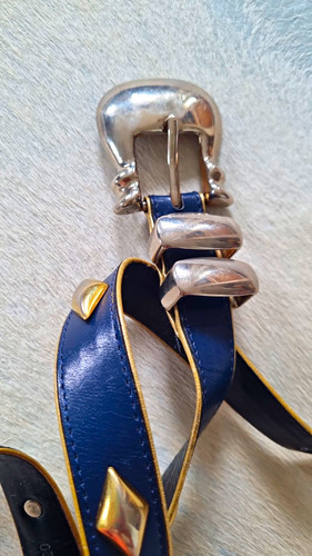 Escada damen ledergürtel blau - escada,